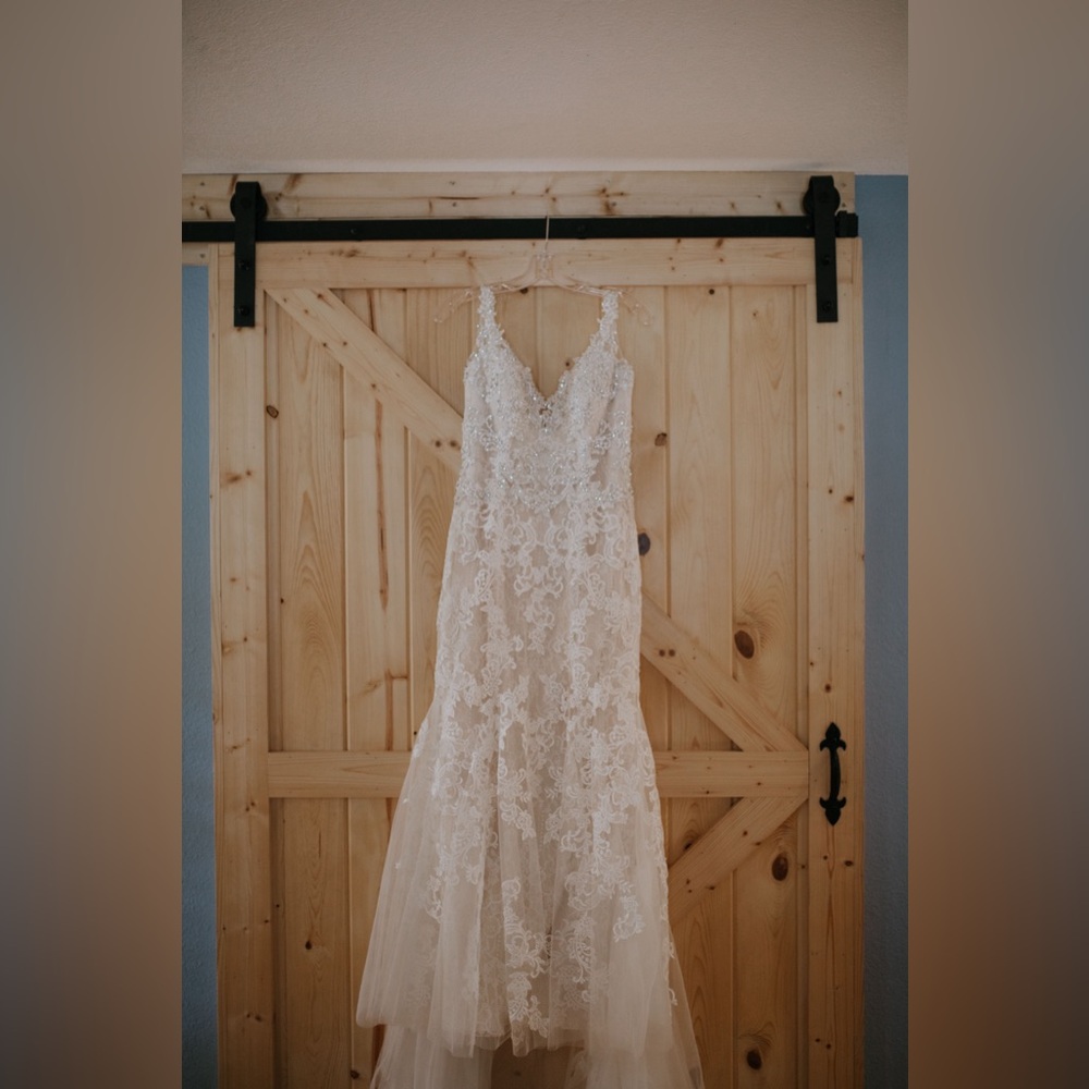 Jasmine Couture, V-Neck Beaded Bodice, Lace Body, Tulle Bottom, Wedding Dress